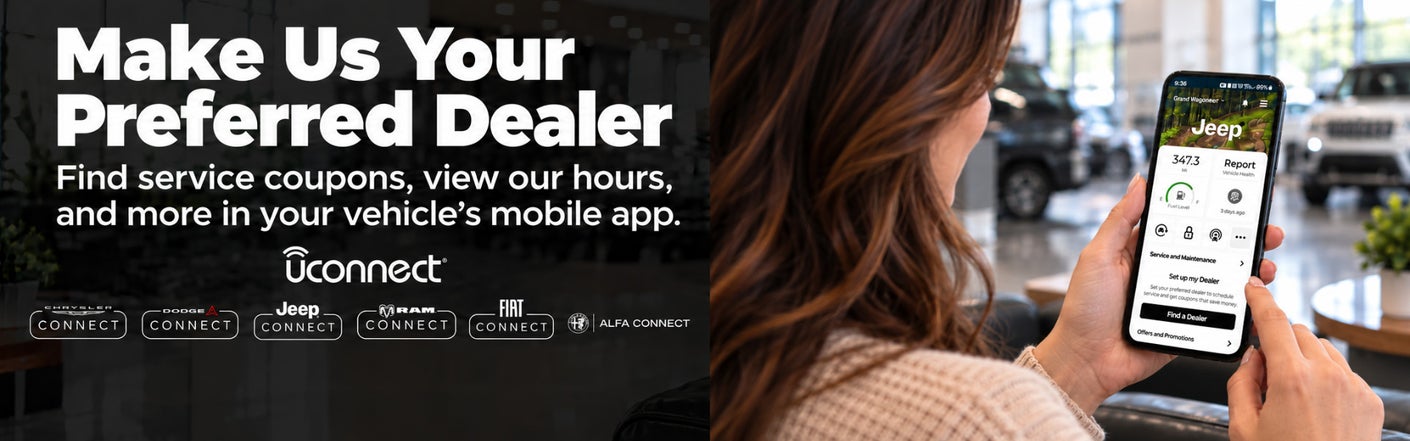 uconnect® make us your preferred dealer | Dutch Miller Chrysler Dodge Jeep Ram of Charleston in South Charleston WV